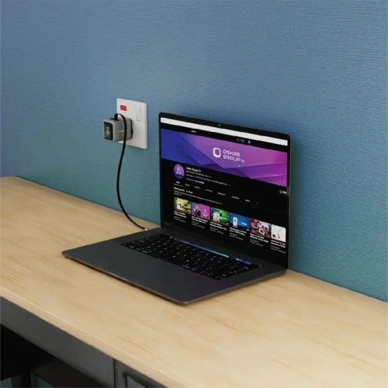 Powerology Halo Dual-Port Gan Charger - Grey